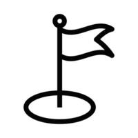 Minimalist line icon of a flag on a stand, symbolizing goals, achievement, and milestones in a variety of contexts. Editable stroke. vector