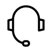 Minimalist headset icon, symbolizing customer service, support, or communication in digital or tech-related designs. Editable stroke. vector