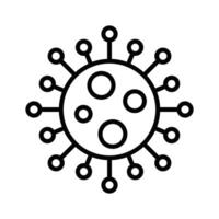 Virus or bacteria icon in a minimalist line style, representing health, infection, disease, and microscopic organisms for medical or science designs. Editable stroke. vector
