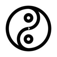 Icon of yin-yang symbol representing balance, duality, and harmony in a minimalist design. Great for projects related to philosophy and spirituality. Editable stroke. vector