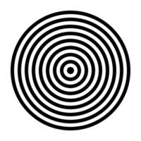 Simple icon of concentric circles creating a hypnotic effect, ideal for meditation or abstract designs. Editable stroke. vector