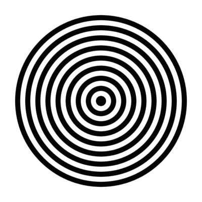 Simple icon of concentric circles creating a hypnotic effect, ideal for meditation or abstract designs. Editable stroke.