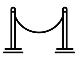 icon of elegant rope barriers, perfect for use in event management, VIP sections, or exclusive venues. Editable stroke. vector
