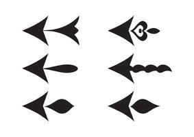 Unique Arrow Designs Showing Bold, Stylized Arrowhead Patterns with Sharp Geometric Shapes for Creative Visual Direction For Posters, Brochures, and Web Design vector