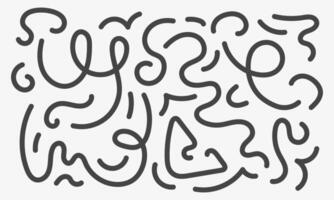 Doodle lines, variorse shapes. Childish scribble backdrop. Hand drawn scribble waves vector