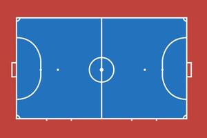 Futsal Court standard dimensions, Coach table for tactic presentation with red background vector