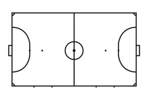 Futsal Court standard dimensions, Coach table for tactic presentation with white background vector