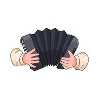 hands are playing the accordion illustration vector