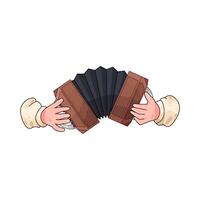 hands are playing the accordion vector