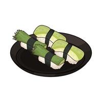 illustration of fresh sushi on plate vector