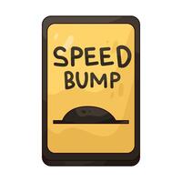 Illustration of speed bump sign vector