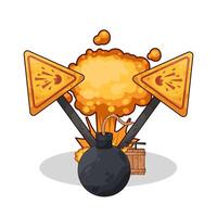 illustration of bomb explodes vector