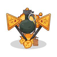 illustration of grenade bomb explodes vector