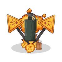 illustration of exploding grenade vector
