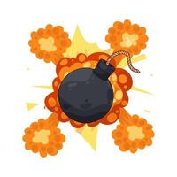 bomb explodes illustration vector