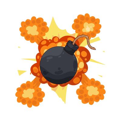 bomb explodes illustration