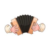 is playing the accordion vector