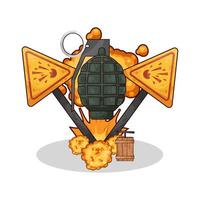The grenade bomb exploded very powerfully illustration vector