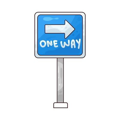 Illustration of one way traffic sign