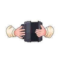 hands playing accordion vector