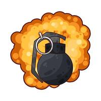 exploding grenade illustration vector