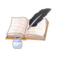 illustration of write in a book with ink pen vector