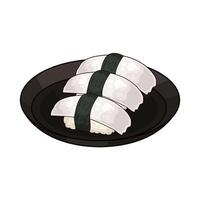 Illustration of sushi on plate vector