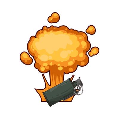 illustration of The grenade bomb exploded very powerfully