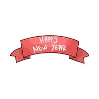Illustration of happy new year ribbon vector