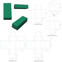 Two lid rigid box dieline template with 3D box vector