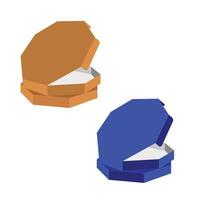 Pizza box template with 3D, file vector