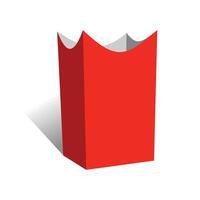 Stander French fries box template 3D, file vector
