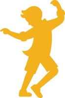 a silhouette of a boy dancing vector