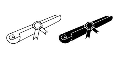rolled paper document icon set isolated on white background vector