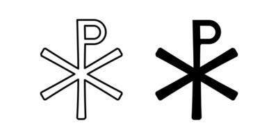 Chi Rho symbol set isolated on white background vector
