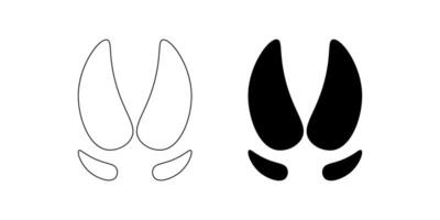 pig footprint icon set isolated on white background vector