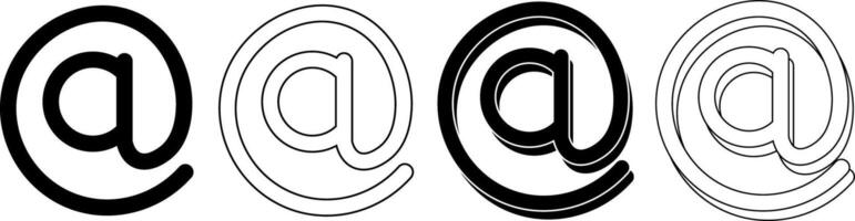 outline silhouette at symbol set vector