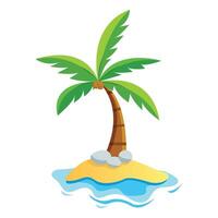 Palm trees on an island in the ocean, logo on a white vector