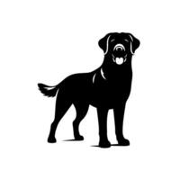 silhouette image of a dog black and white vector