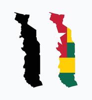 Togo Map. Map of Togo with National Flag. vector