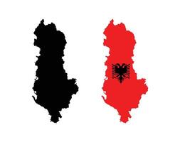 Albania Map. Map of Albania with national Flag. vector