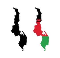 Malawi Map. Map of Malawi with National Flag. vector