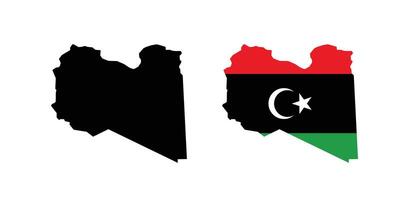 Libya Map. Map of Libya with National Flag. vector