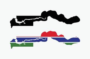 Gambia Map. Map of The Gambia with National Flag. vector