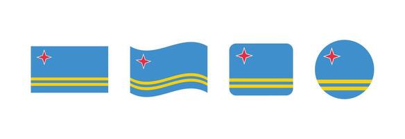 Aruba flag. Set of Aruba Flags Collection. vector