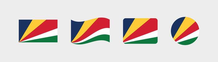 Seychelles flag. Set of Seychelles Flags Collection. vector