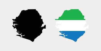 Sierra Leone Map. Map of Sierra Leone with National Flag. vector