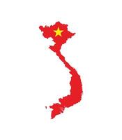 Vietnam Map. Map of Vietnam with National Flag. vector