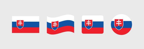 Slovakia flag. Set of Slovakia Flags Collection. vector