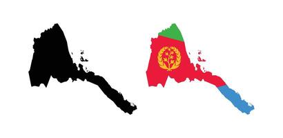 Eritrea Map. Map of Eritrea with National Flag. vector